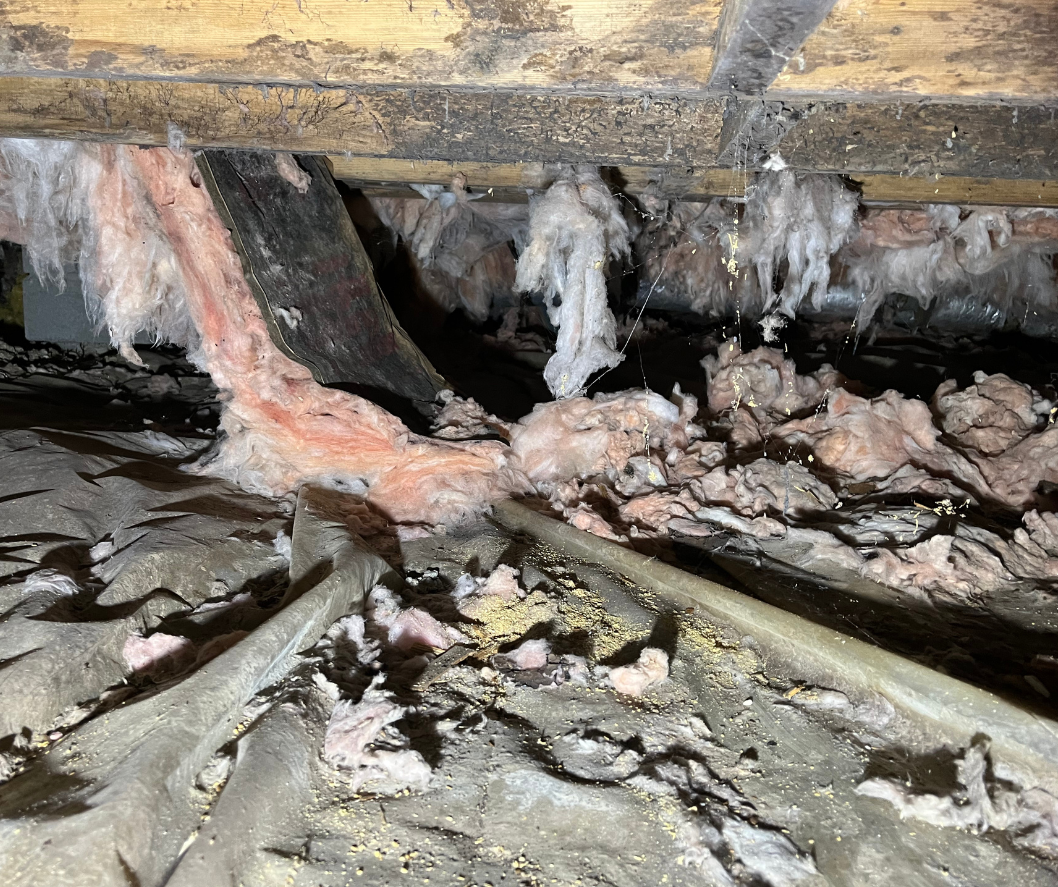 Sagging crawlspace insulation